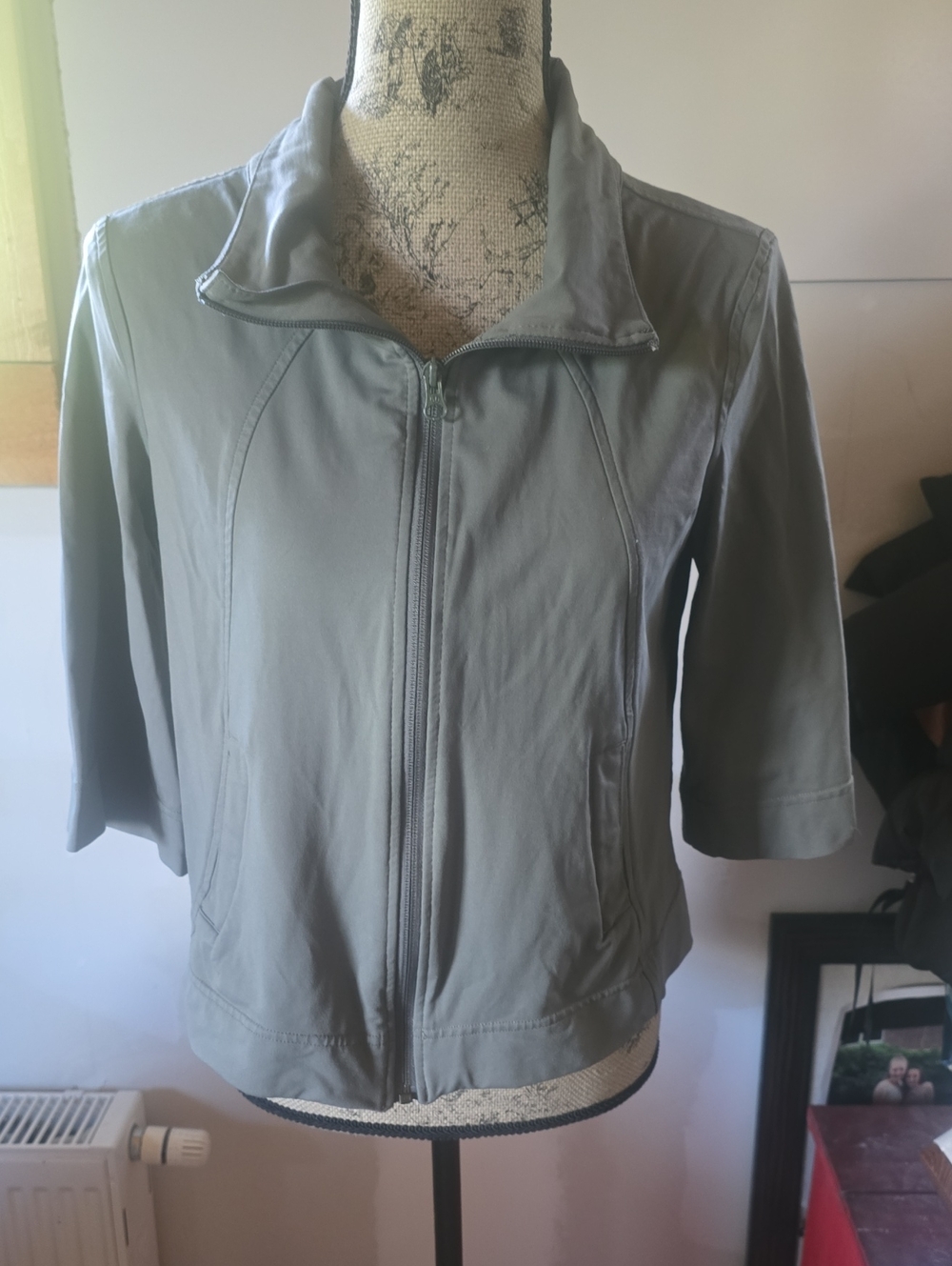 Women's Light Gray Zip-Up Jacket